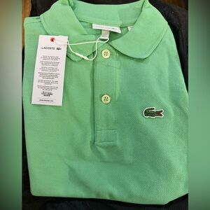 LACOSTE - Shirt Kids Boys Polo Shirt - Mint Green color NWT